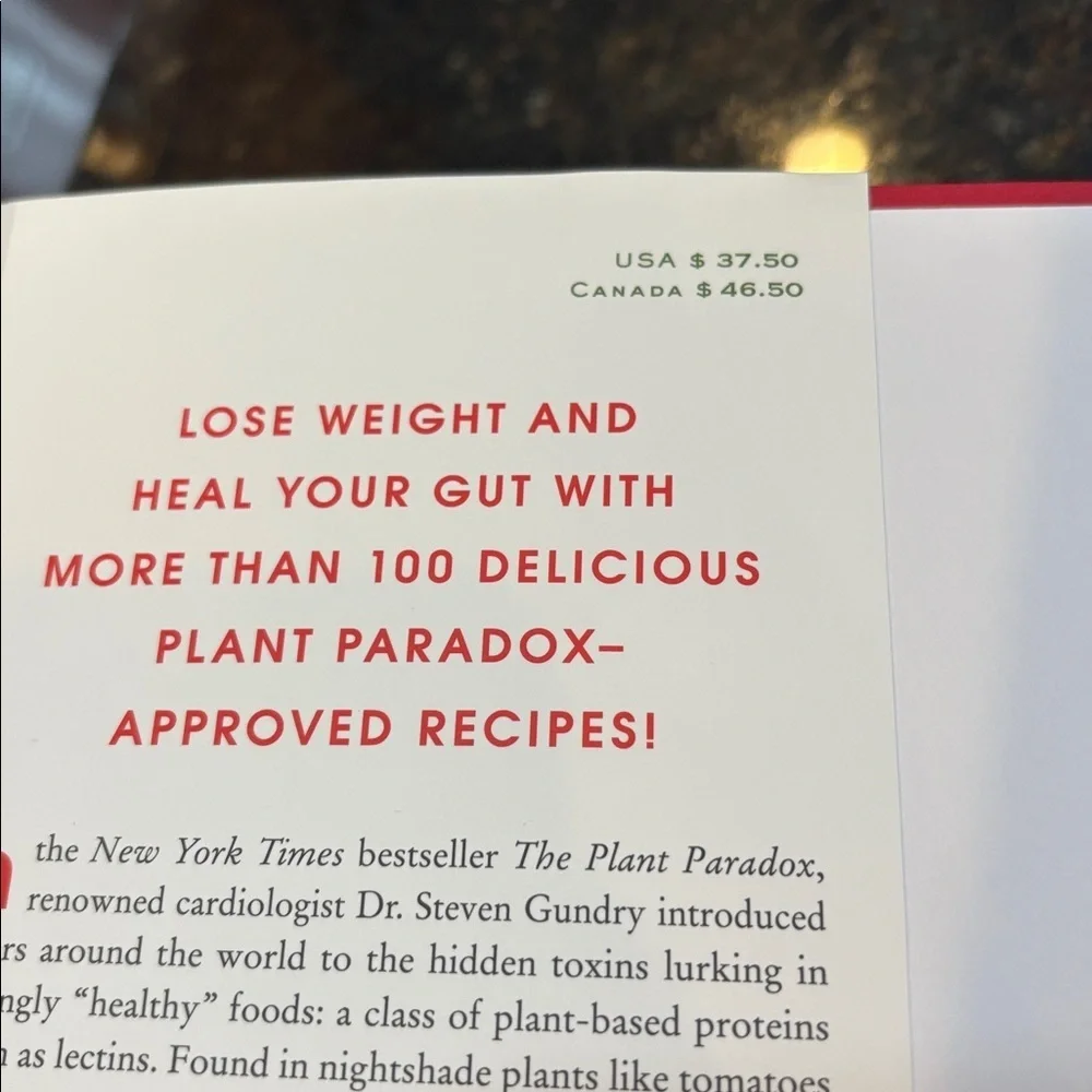 New York Times Best Seller The Plant Paradox Cookbook